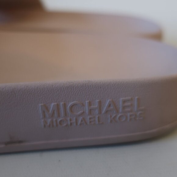 Womens Michael Michael Kors Light Pink Eva Heart Stud Slipper Slide Sandals 8 - Picture 5 of 12